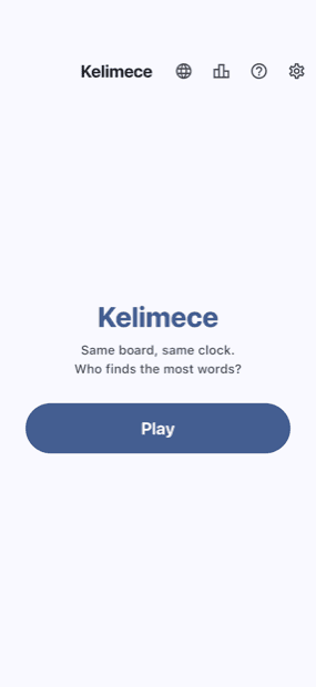 Kelimece home screen