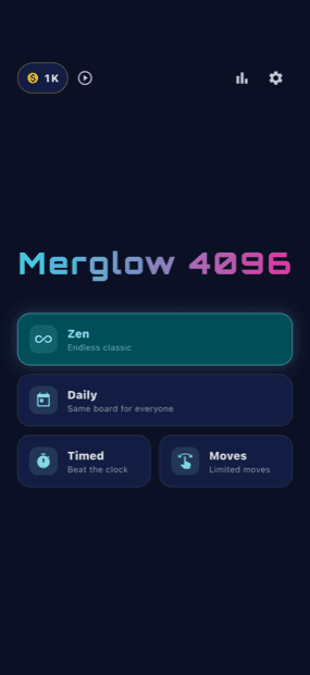Merglow 4096 home screen