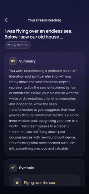 Dream interpretation result