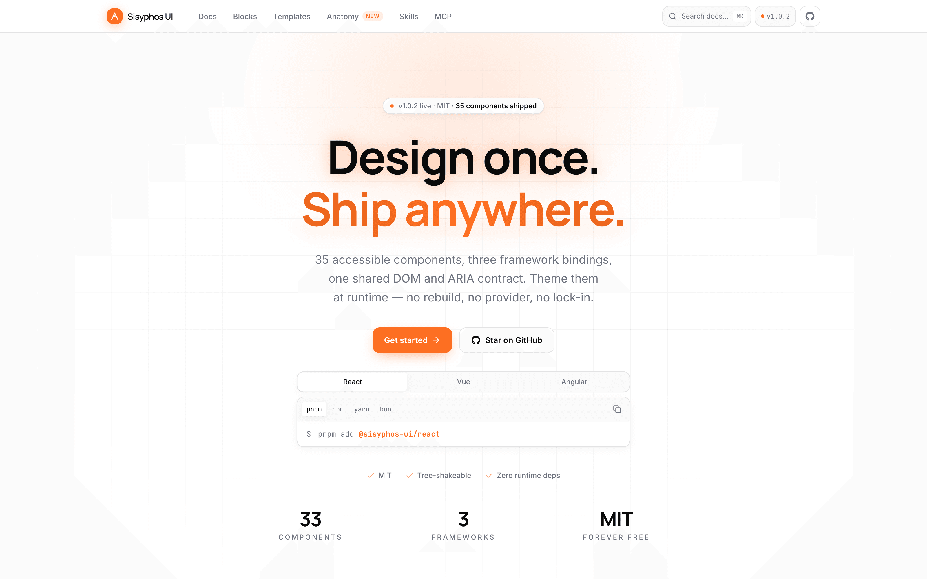 sisyphos ui landing page